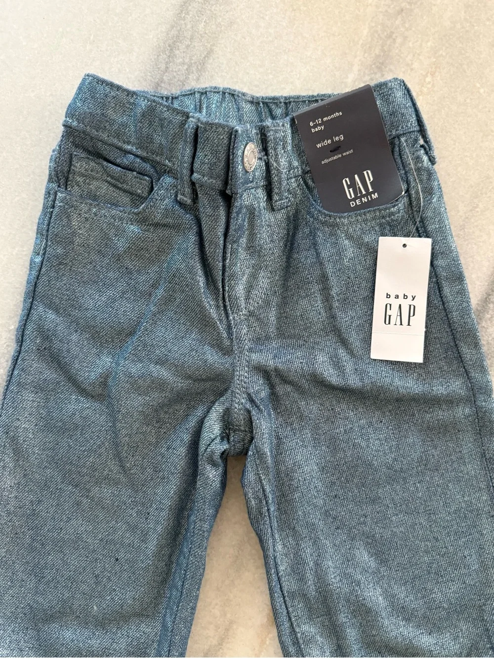 Baby GAP Girls flare leg Shimmer denim jeans size 6-12months Cotton NWT